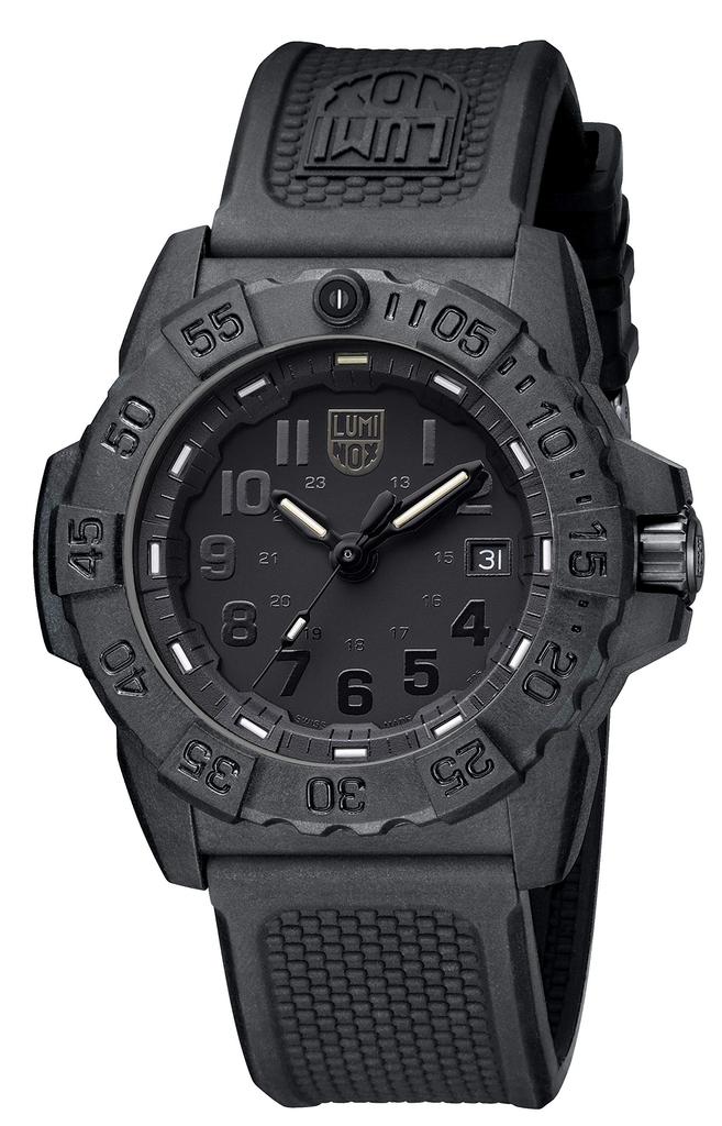 Luminox Navy Seal Watch XS.3501.BO.F Men's Black Steel Case Silicone Strap 45mm 200m Swiss Quartz