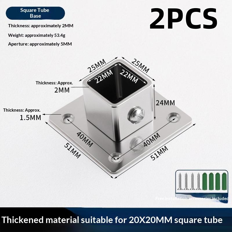 1/2 комплекта Фланцевое основание Соединитель квадратной трубы из нержавеющей стали Наружный диаметр трубы. Колено Угловой соединитель Зажимы для направляющих ограждения 25/30/35 мм