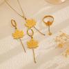 High Quality Ins Stainless Steel Personalized Versatile 18k Chain Fringed Maple Leaf Set Light Luxury Design High-end Pendant