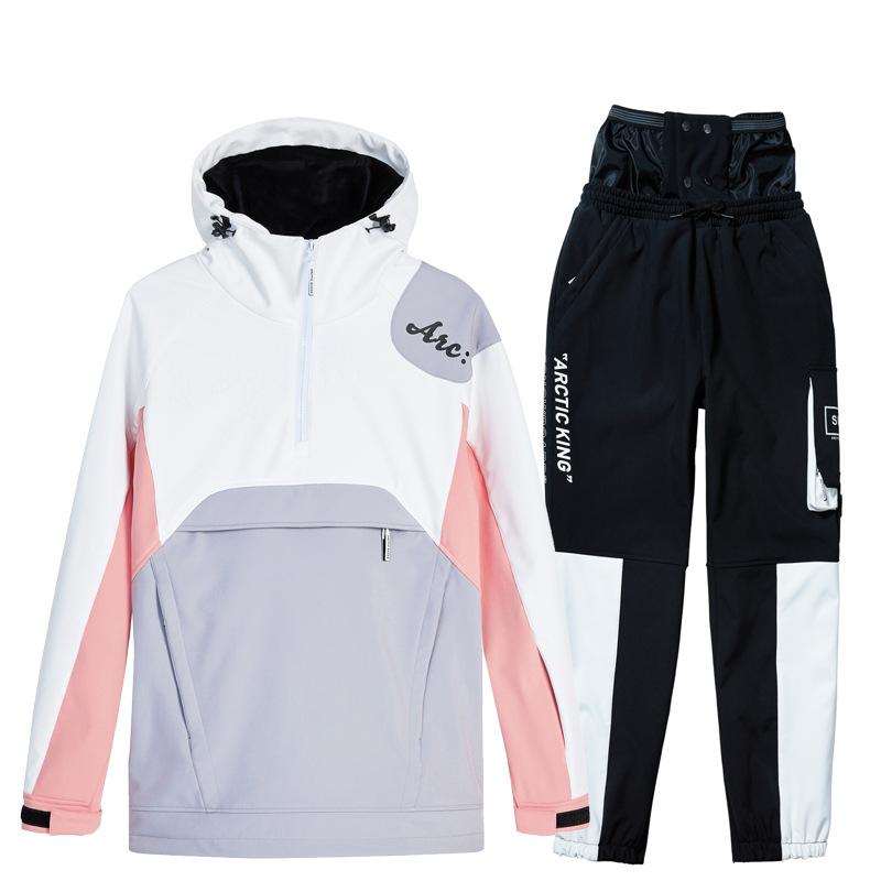 Лыжный костюм для женщин и мужчин, лыжная толстовка с капюшоном для катания на лыжах, сноубордический костюм, мужской, женский, зимний, теплый, уличный, водонепроницаемая, ветрозащитная, лыжная куртка и брюки