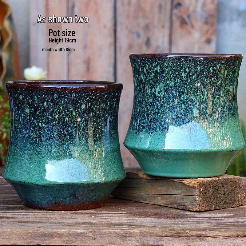 Large Handmade Ceramic Pottery Planter for Courtyard Landscaping - Ideal for Tall Orchids and Bougainvillea