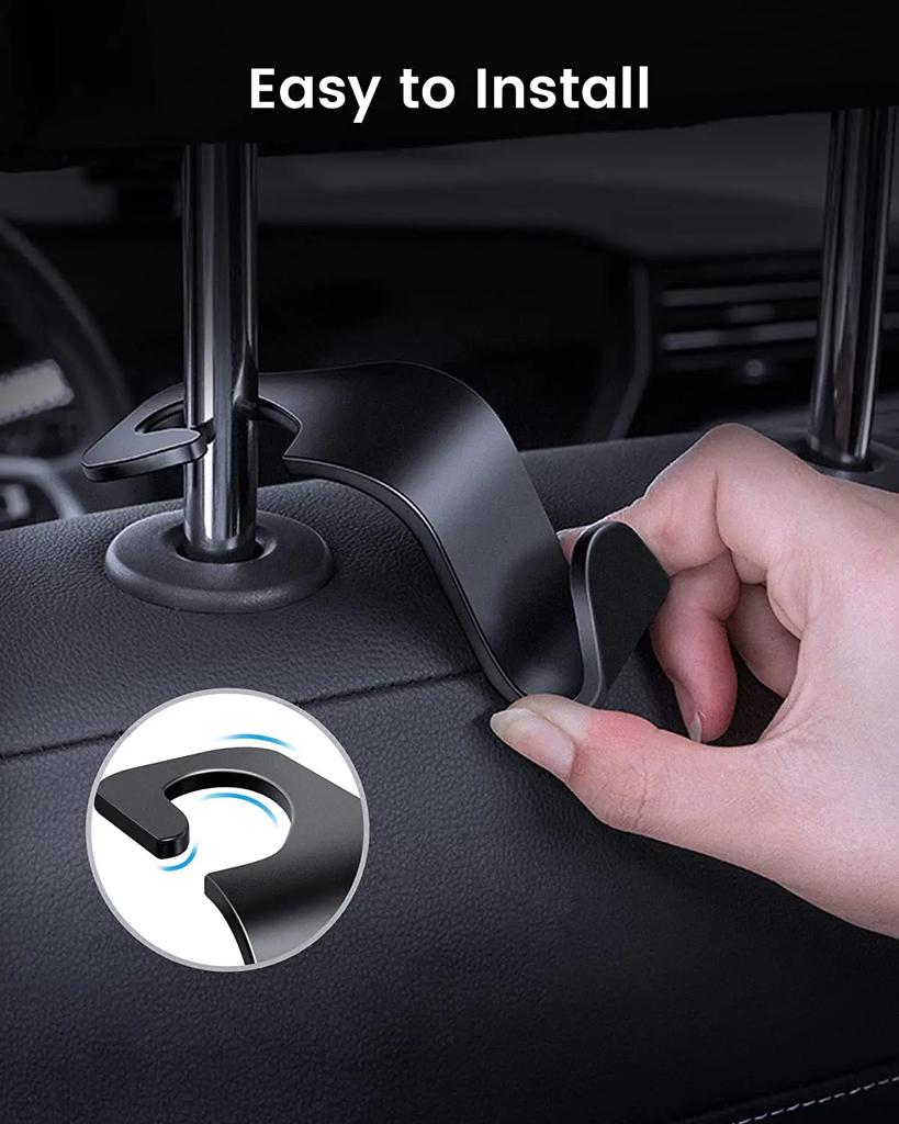 4Pcs Car Headrest Hooks Hanger for Bags Seat Back Organizer Holder Clips Auto Fastener Hooks Car Storage Holder Car Accessories