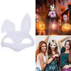 Hand Painted Blank Rabbit Mask DIY Matte White Bunny Masquerade Women Mask Halloween Party PVC Rabbit Unpainted Decorative Masks