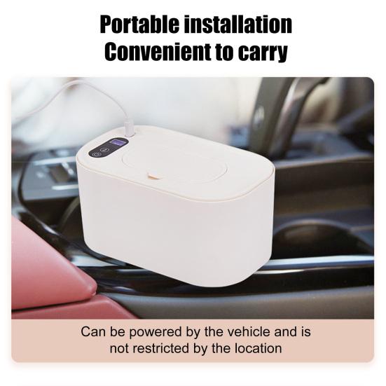 Портативный нагреватель для детских салфеток с регулируемым светодиодным дисплеем, большой вместимостью, для дома и путешествий, с быстрым нагревом, держателем для подгузников, диспенсером и нагревателем влажных салфеток