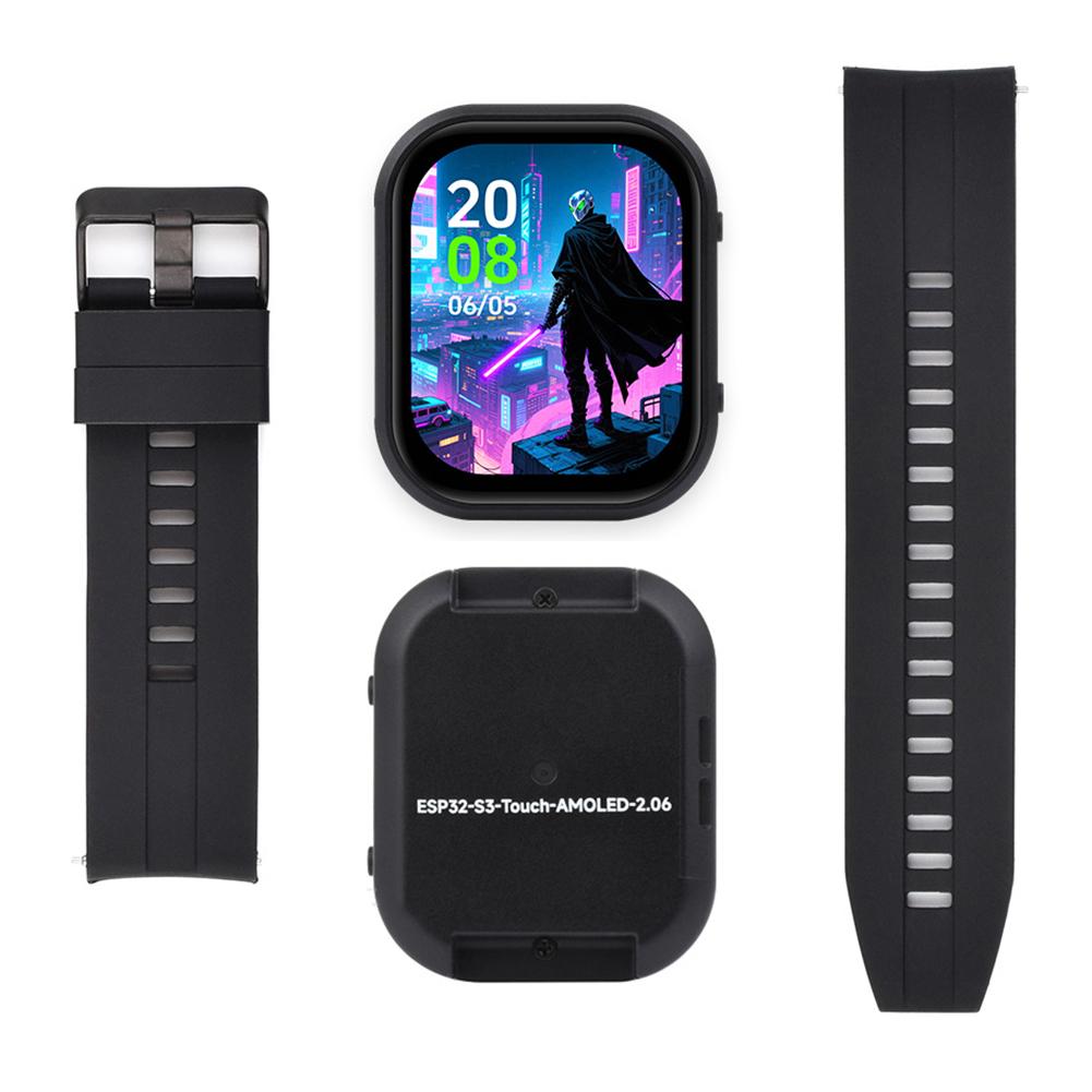 Плата разработки ESP32 S3 с 2,06-дюймовым AMOLED сенсорным дисплеем 368×448, программируемые часы, QMI8658/MIC/Аудио/Батарея, ИИ голосовой чат