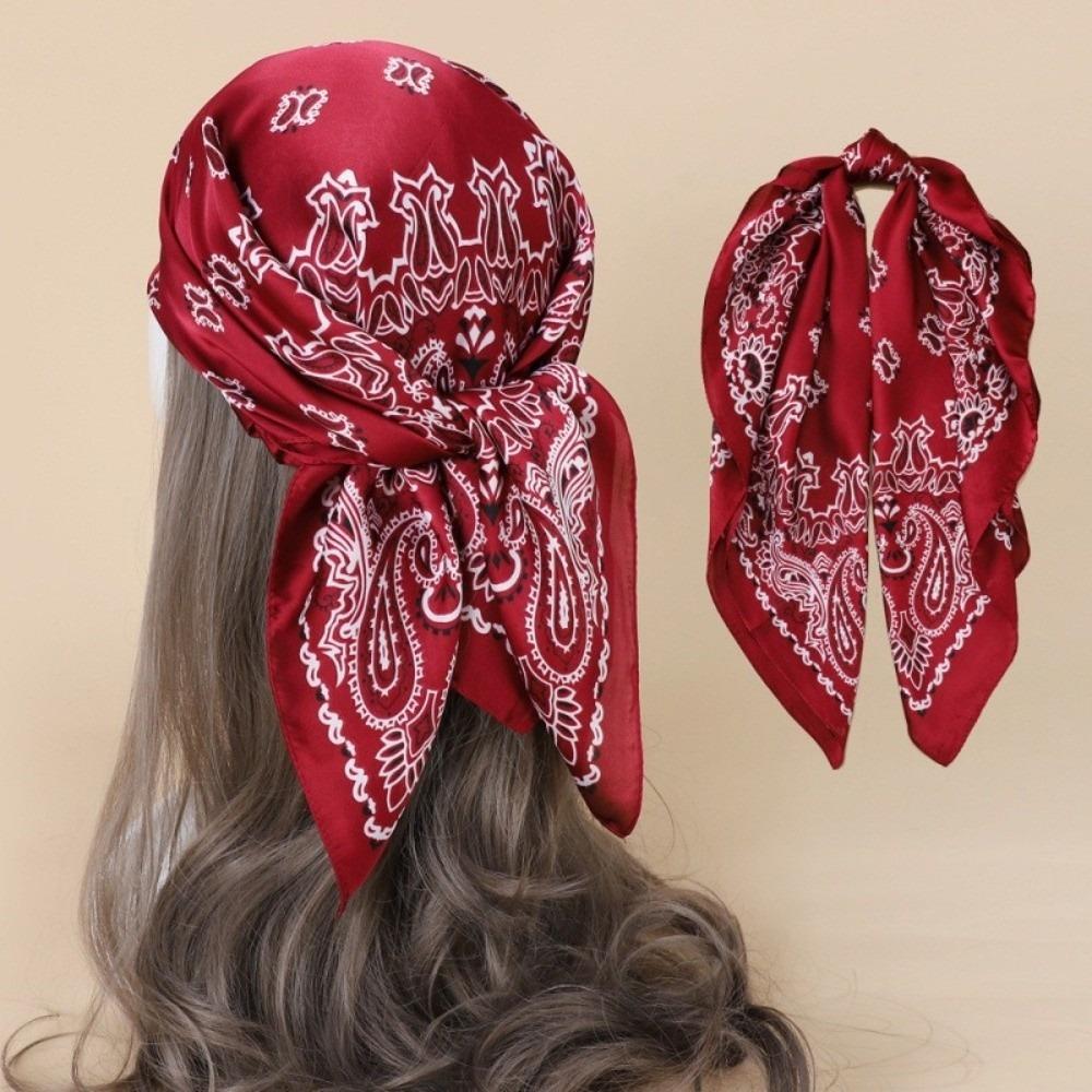 70x70cm Size Square Silk Scarf Soft Material Women Neck Scarf Soft Foulard Scarf Bag Decoration