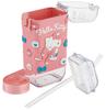 Бутылка для воды Skater Square Straw Bottle M 450 мл с крышкой и плечевым ремнем Sanrio Hello Kitty Большой бант Для девочек Нажимная PSQ5ST-A