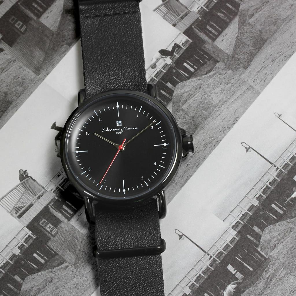 Salvatore Marra and Leather Strap Popular and Men's Women's Watch, Simple, SM22104-BKBK