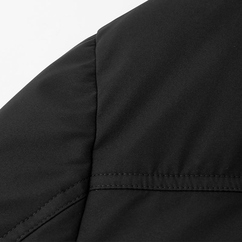 Зимние пуховики для мужчин, повседневные пуховики для мужчин среднего возраста, зимние толстые теплые черные парки с капюшоном