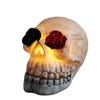 Horror Skeleton Head Statue LED White Halloween Decoration Simulation Skull Ghost  House Ornaments