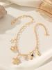 Cute Bohemian Multi-Element Starfish Pendant Necklace with Zircon and Copper Alloy Strand for Party Wear