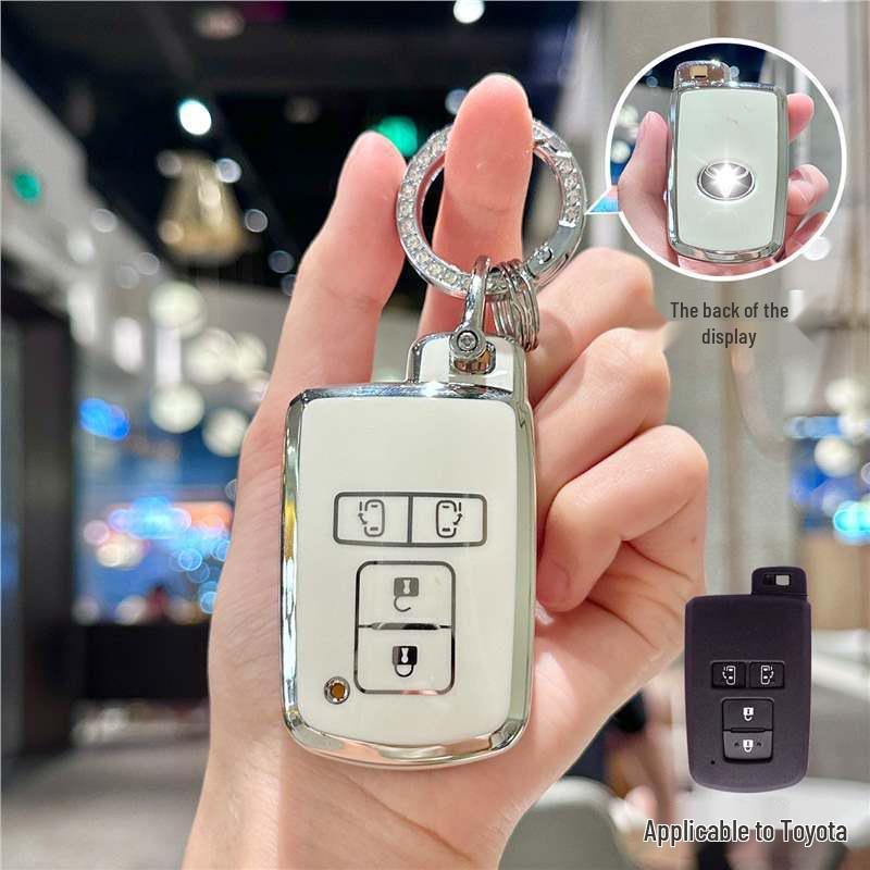 Silver Edge Key Case for Toyota Models: Corolla, RAV4, Camry, Vios, Highlander