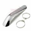 Black /Chrome Motorcycle Curved Exhaust Muffler Pipe Heat Shield Cover Guard Protector Universal for Honda Harley