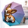 1 шт. Милый автоматический складной зонт-корги, прочный железный каркас с 8 ребрами, подходит для путешествий, повседневного использования, на день рождения, декоративный подарок 40