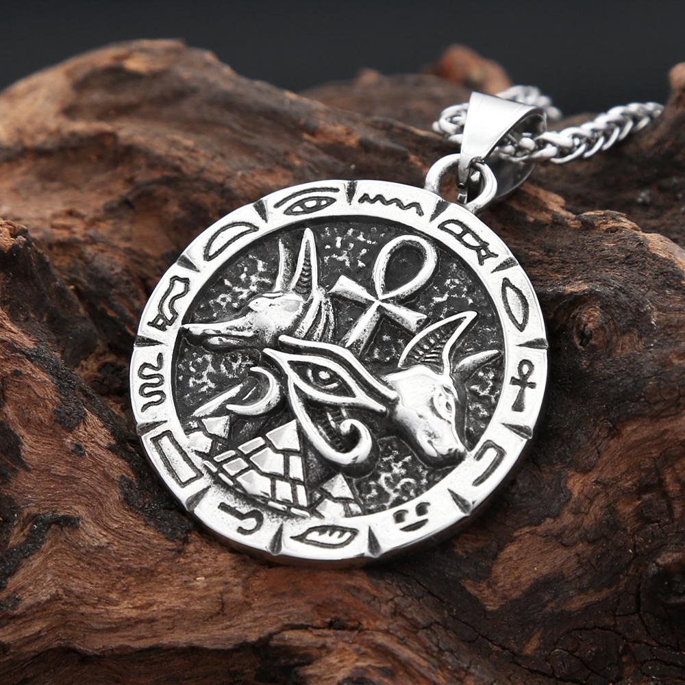 Новый кулон-крест Анкх Анубис из нержавеющей стали 316L в виде древнеегипетского Глаза Гора, амулет для мужчин и женщин.