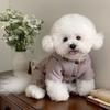 Pet Plaid Teddy Bear Coat Four Legged Autumn and Winter Dog Clothes Thick and Warm Teddy Bear Small Dog Autumn and Winter