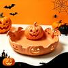 Конфетница Хэллоуинская Тыква, Держатель с Рельефом Летучей Мыши, 3D-Печатная Ретро Миска с Лицом, Настольная Миска, Жуткое Настольное Украшение для Декора Вечеринки, Окна
