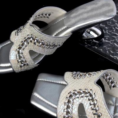 Сандалии на танкетке плетеные женские туфли с квадратным носком шлепанцы на одно плечо