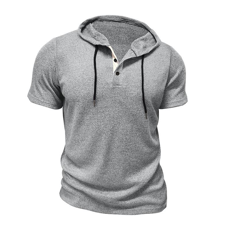 Летняя мужская свободная толстовка для бега, мужская повседневная спортивная футболка с капюшоном и коротким рукавом