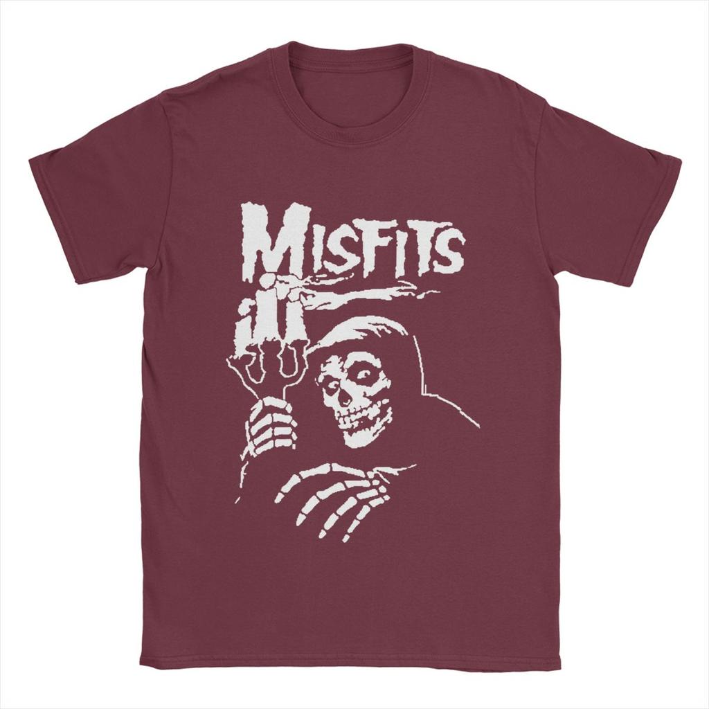 Мужская футболка Misfits Funny Pure Cotton Tees с коротким рукавом и круглым вырезом, одежда больших размеров
