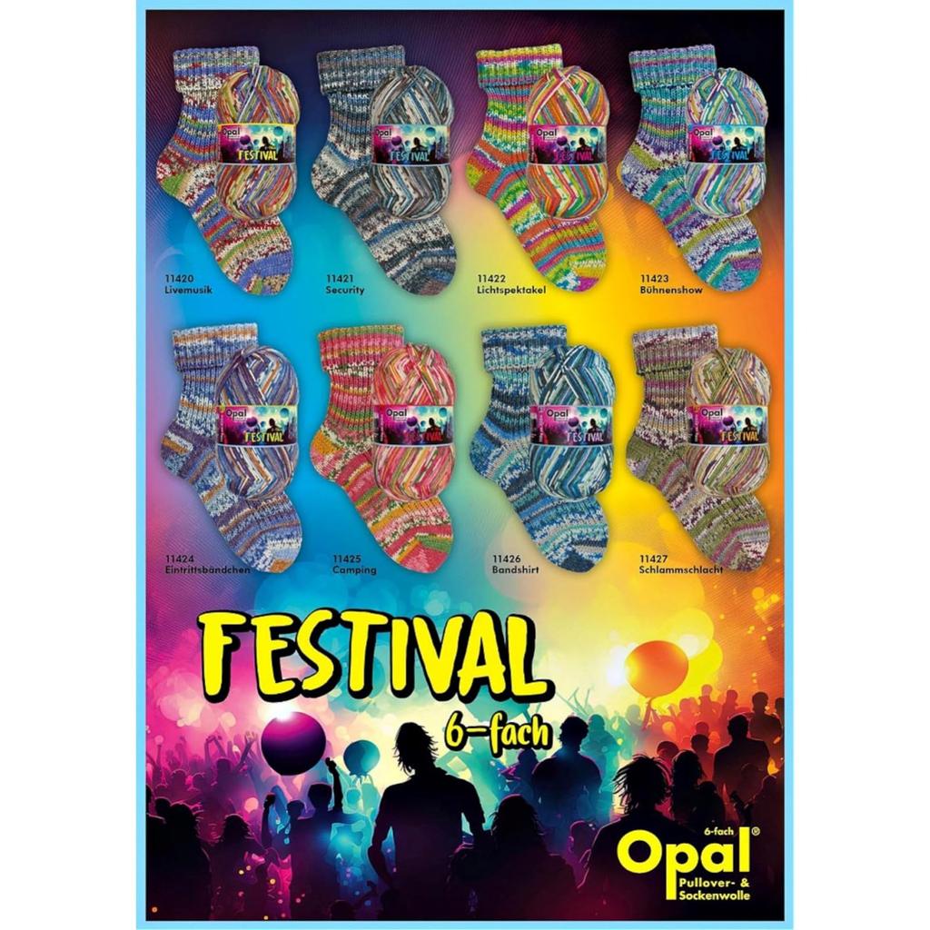 Opal FESTIVAL Носочная шерсть Входной браслет Пряжа, 6-слойная, Смесовая, 11424.