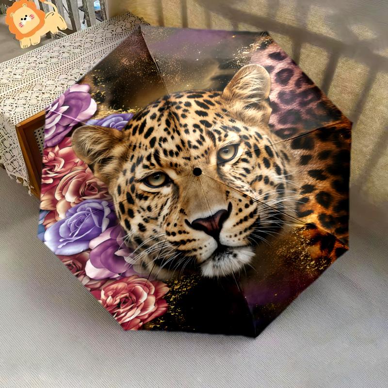 Дождевой зонт с узором «Золотой леопард»