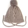Universal Chemistry Wool Twist Ball Knit Gray Earflap Hat
