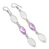 Ювелирные серьги из стерлингового серебра 925 пробы с натуральным аметистом и халцедоном 3,19 дюйма s8i55