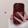 Подходит для Apple 15promax Чехол для мобильного телефона iPhone 14/13 бордовый трехмерный Love 11/12 силиконовый анти-падения Xs