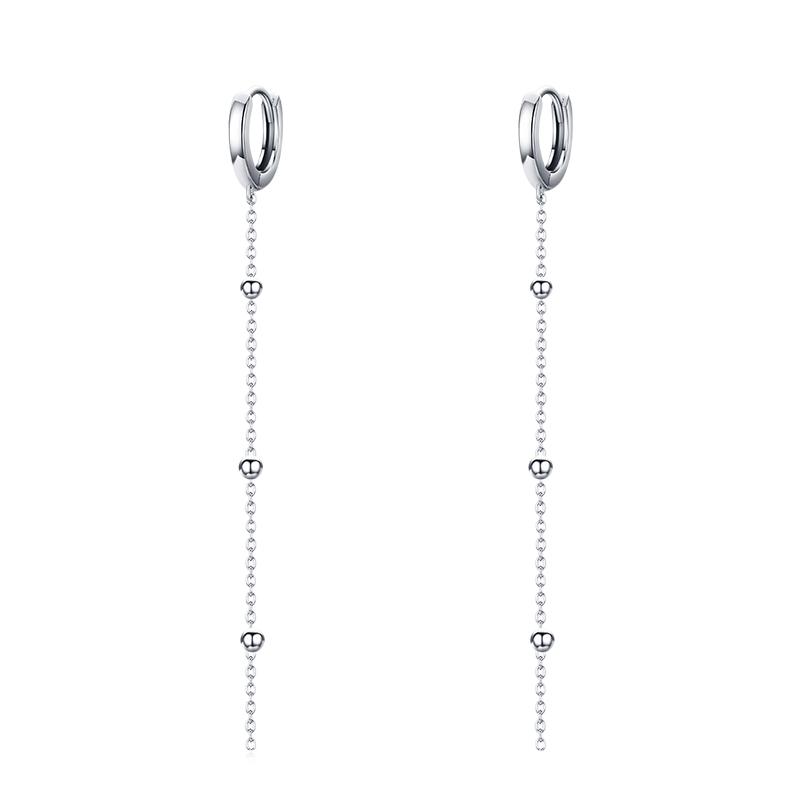 Modian Exquisite Fashion Swing Long Tassel Drop Earring Real 925 Silver Charm Chain Dangle Earrings For Women Jewelry