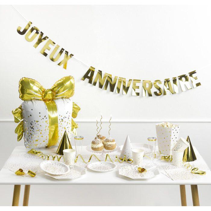 Ballon gonflable Joyeux anniversaire confettis