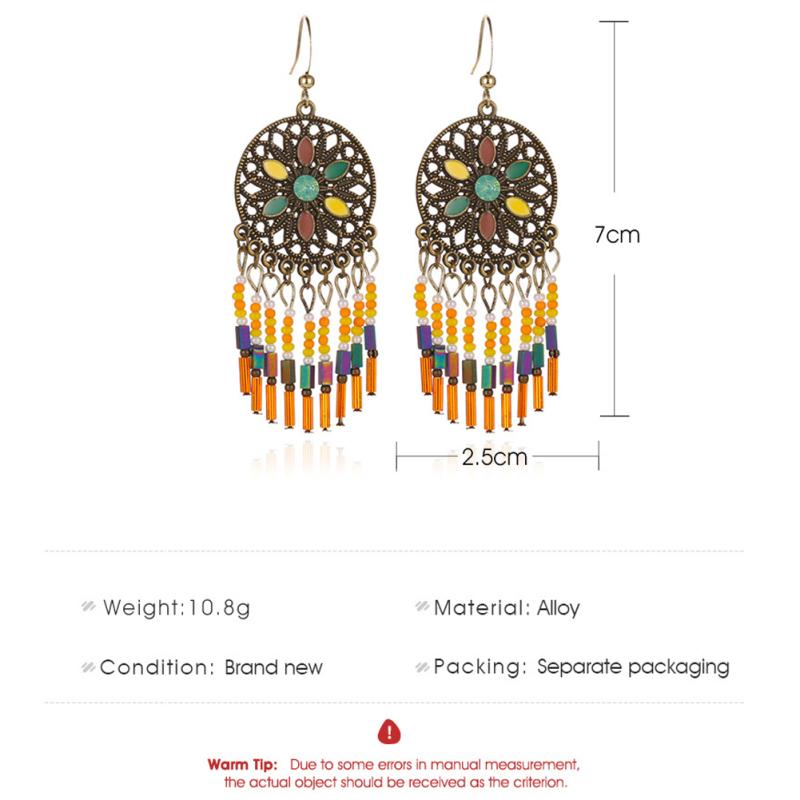 RUI RUI YU женские винтажные серьги в этническом стиле красочные резные бусины с кисточками полые кулоны ювелирные украшения