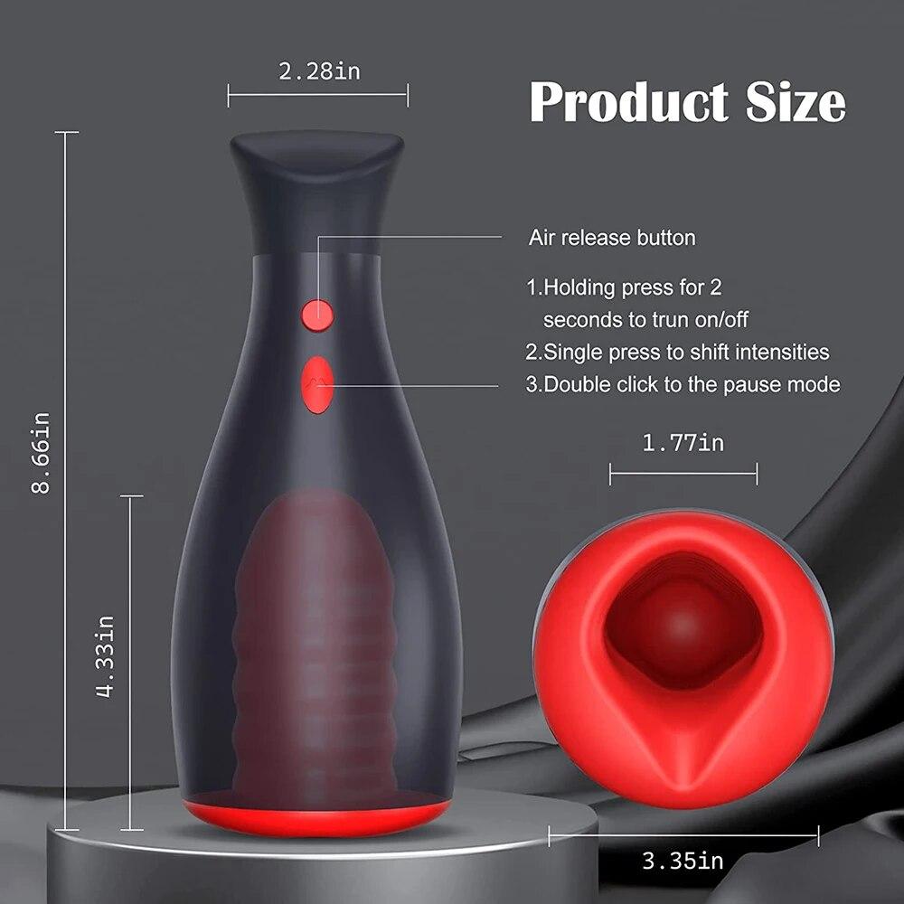 New Automatic Inflatable Male Masturbation Cup Clamping 7 Vibration Deep Throat Oral Sex Machine Adult Sex Toy Men's Penis Masturbation