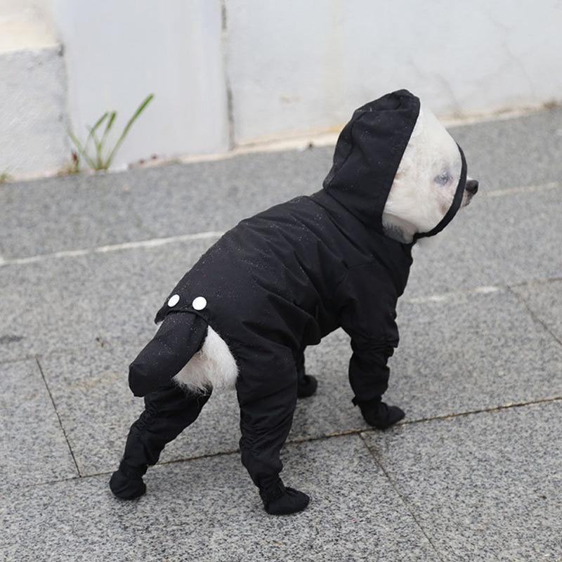 Pet Dog Raincoat with Rain Boots Cat Small Dog Waterproof Jumpsuit Overalls Clothes Poodle Pomeranian Puppy Rain Dog Hooded Coat