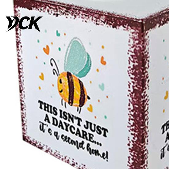 Cute Watercolor Animal Art Organizer Iron Square Tissue Box, Bee And Bird Print Soft Healing Style Home Decor Holder, Pastoral Decorative