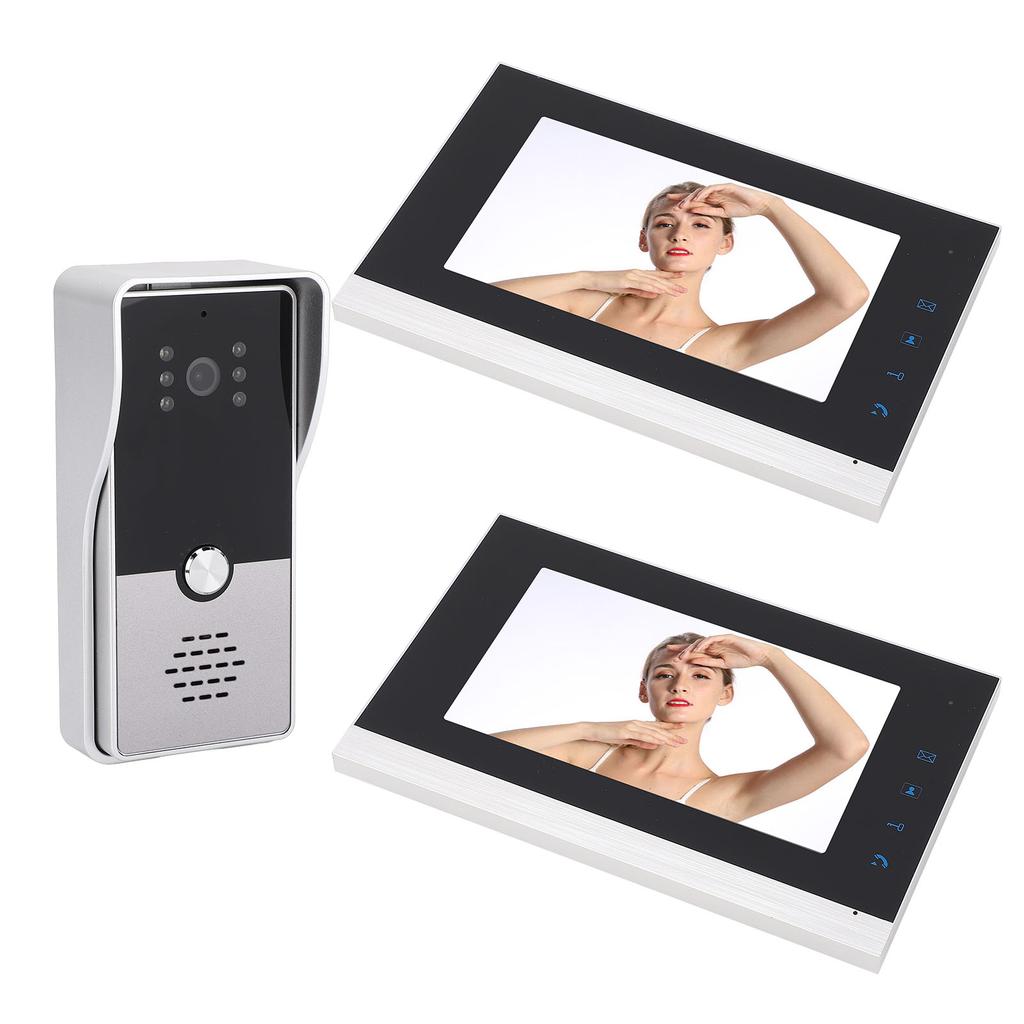 Проводная система видеодомофона для квартиры, 2 блока, 7-дюймовый сенсорный экран, видеодомофон с камерой