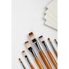 Flat Paint Brushes Set/Handmade Professional Artist Painting Brush Set for Acrylic, Watercolor, & Gouache Painting with Brush Holder - Cruelty-Free