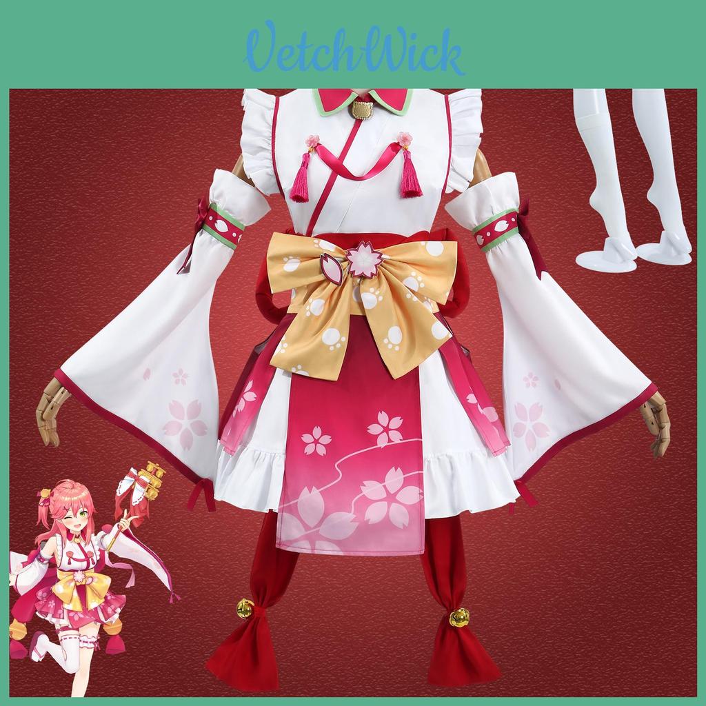 Vtuber Sakura Miko Cosplay Costume With Polyester Fabric For Anime Game Role Play