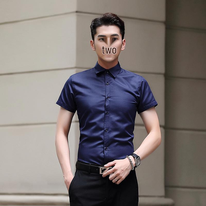 Мужская деловая формальная одежда: Белая/Синяя/Черная Рубашка, с Длинным или Коротким Рукавом, Не требующая глажки, Осенне-зимний стиль