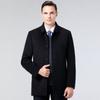 Middle-aged and Elderly Cashmere Coat Men's Medium-length Warm and Thickened Woolen Woolen Coat for Middle-aged Dads
