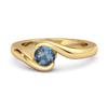 London Blue Topaz Modern Bypass Band Ring - 925 Sterling Silver Gold Vermeil