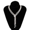 Imitation Pearl Beads Chain with Crystal Pendant Necklace for Women Long Tassels Necklaces 2026 Fashion Jewelry Neck Accessories