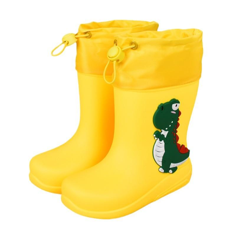 Детские дождевики для мальчиков и девочек, комплект из хлопка, нескользящие, водонепроницаемые, всесезонные, мультяшные, милые, принцессы, резиновые сапоги для детей