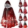 Christmas Print - Unisex Retro Vertical Cape Long Hooded Cape