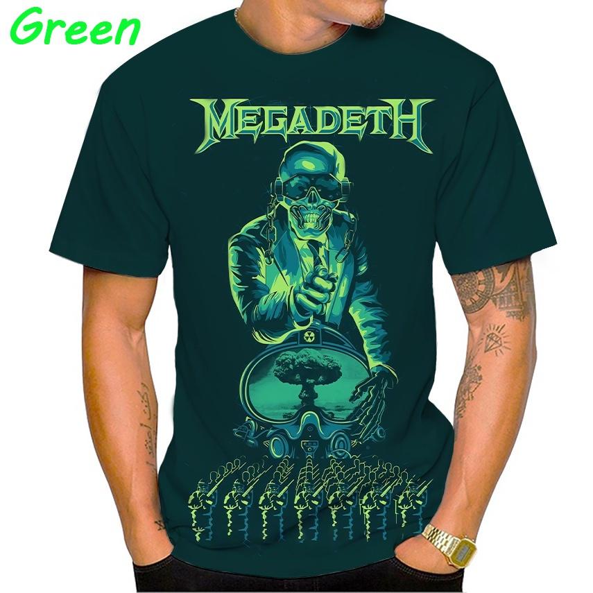 Летняя новая мода Megadeth 3D печать повседневная мужская круглая горловина короткий рукав топы футболка