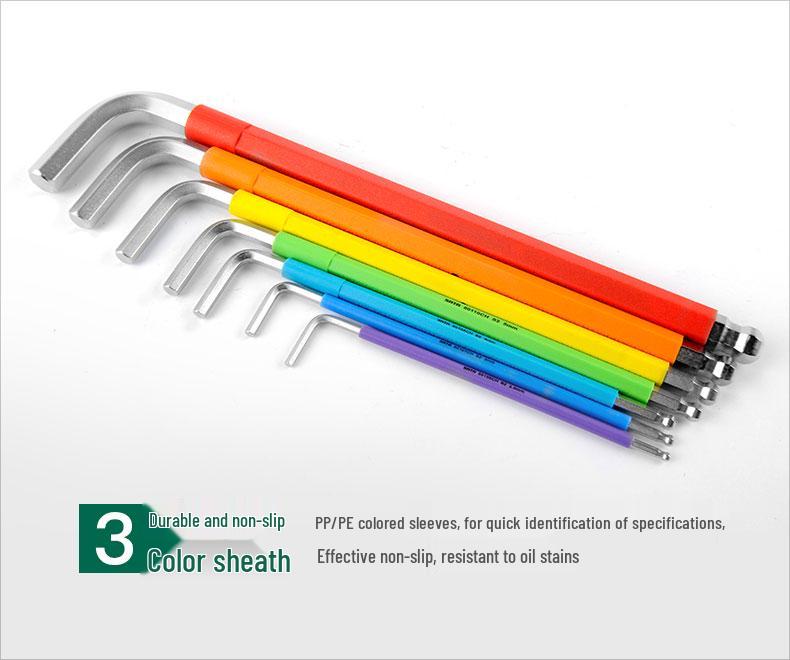 SATA Extra Long Torx Set: Magnetic Ball End Hex Keys with Hexagonal Center Hole.