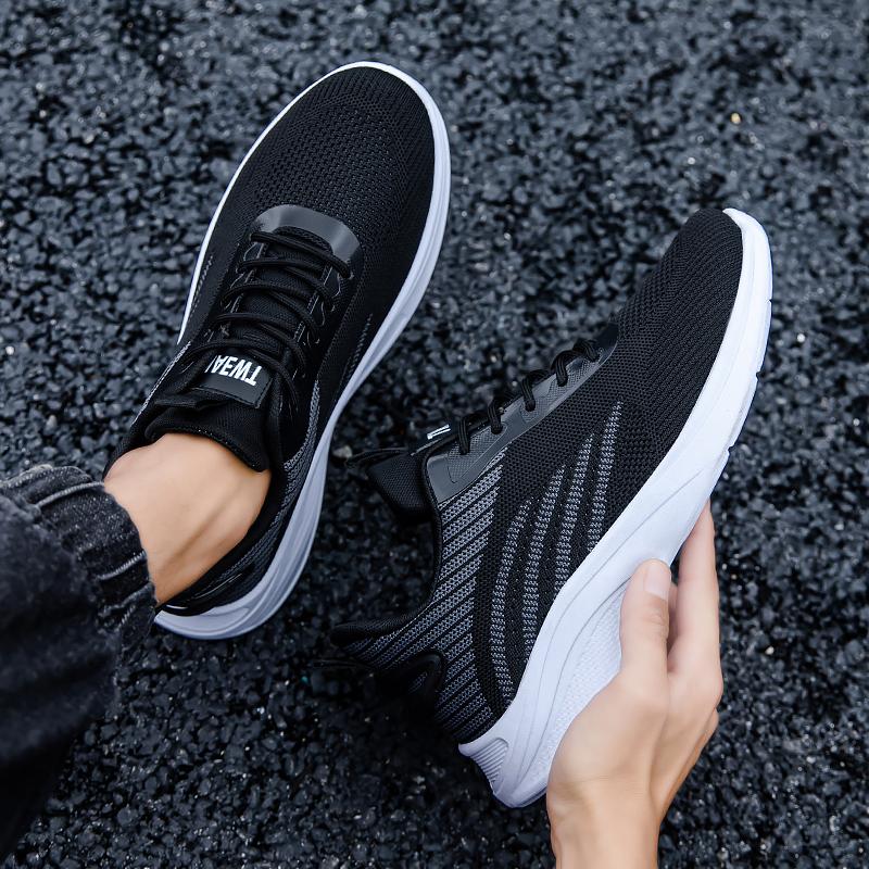 Мужские сетчатые кроссовки, новые, толстые, модные, дышащие, для медленного бега, с ремешком, для тренировок, походов