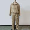 Women's Spring and Autumn Fashion Casual Lapel Zip Long Sleeve Top Long Pants Suit