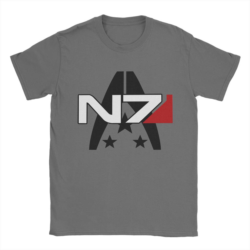 Хлопковая футболка Mass Effect N7 для мужчин, летняя, винтажная, для отдыха, больших размеров, дропшиппинг, топы