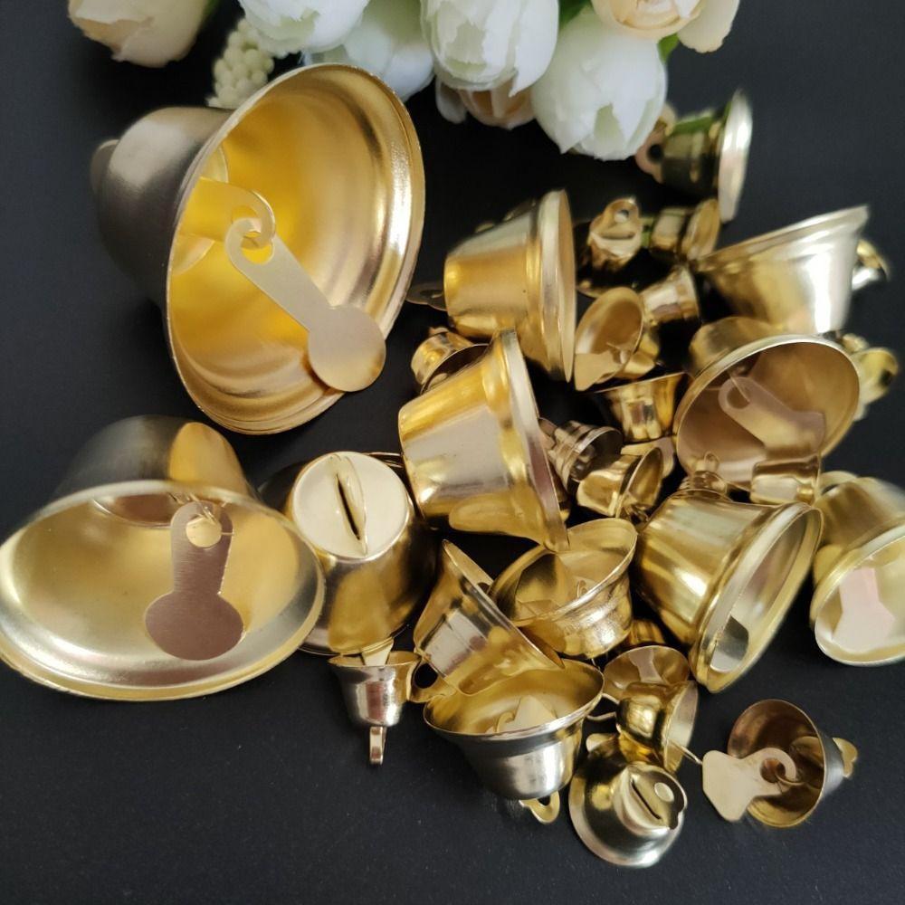50 шт. Материалы для ювелирных изделий Jingle Bell DIY Crafts Маленький рог Gingle Bell Gold Маленький свадебный колокольчик